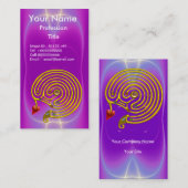 金ゴールドハイラビリンス/紫明るい赤紫色光波 名刺 (正面/裏面)