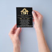 金ゴールドハウスクリーニングサービスチラシ チラシ (手)