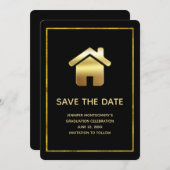 金ゴールドハウスシンボル実在不動産卒業 セーブザデート (正面/裏面)