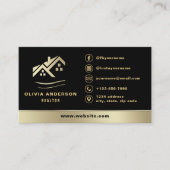 金ゴールドハウスブラック実在エテート不動産仲介業者モダン 名刺 (正面)