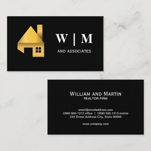 金ゴールドハウスロゴ 名刺 (正面/裏面)