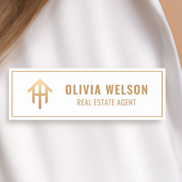 金ゴールドハウスロゴlプロフェッショナル実在エステートブローカー 名札