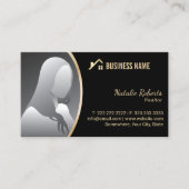 金ゴールドハウスロ実在ゴエステート不動産仲介業者ブラックフォト 名刺 (正面)