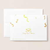 金ゴールドハエレガントッピー·ノルーズ·ペルシャ新年 箔カード (裏面封筒付き)