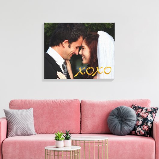 金ゴールドハグとキス結婚の写真 キャンバスプリント (インサイチュ (リビング))