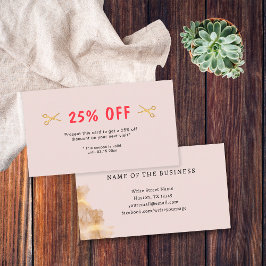 金ゴールドハサミ美容師ヘアスタイリストサロン 割引カード