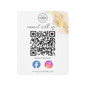 金ゴールドハサミ金属名刺QRコード メタルプリント (正面)