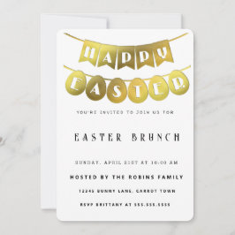 金ゴールドハッピーイースター 招待状