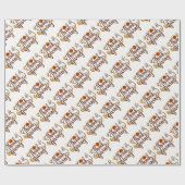 金ゴールドハッピーサンクスギビングカボチャ ラッピングペーパー (フラット)