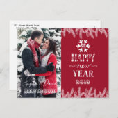 金ゴールドハッピーニューイヤー松カスタムの写真 インビテーションポストカード (正面/裏面)