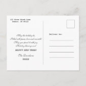 金ゴールドハッピーニューイヤー松カスタムの写真 インビテーションポストカード (裏面)