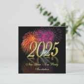 金ゴールドハッピーニューイヤー2025花火 招待状 (スタンド正面)