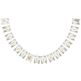 金ゴールドハッピーバースデー冬のバンティングバナー バンティングフラッグ