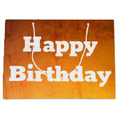 金ゴールドハッピーバースデー抱き枕 ラージペーパーバッグ (正面)