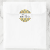 金ゴールドハッピーバースデー ラウンドシール (バッグ)