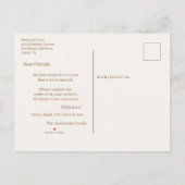 金ゴールドハッピーホリデーグリーンリーベリーニューホーム 案内ポストカード (裏面)