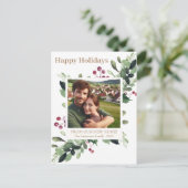 金ゴールドハッピーホリデーグリーンリーベリーニューホーム 案内ポストカード (スタンド正面)