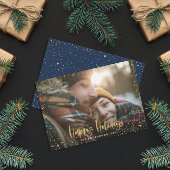 金ゴールドハッピーホリデースタースフォトホリデーカード シーズンカード