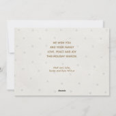 金ゴールドハッピーホリデーズファイブフォトホリデーカード シーズンカード (裏面)