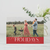 金ゴールドハッピーホリデーズフォトカード シーズンカード (スタンド正面)