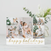 金ゴールドハッピーホリデーズフォトキリストカードファイブ写真 シーズンカード (スタンド正面)