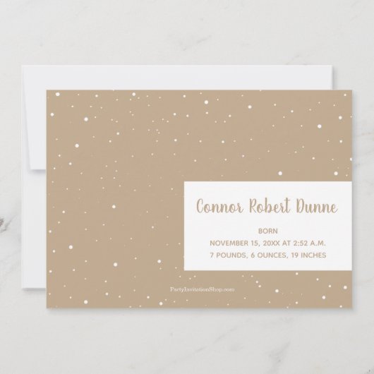 金ゴールドハッピーホリデー写真誕生のお知らせ シーズンカード (裏面)