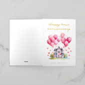 金ゴールドハッピーホームアニバーサリーリアルティ 箔グリーティングカード (外側レイダウン)