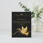 金ゴールドハトの聖書詩のキリスト教の挨拶 ポストカード (スタンド正面)