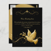 金ゴールドハトの聖書詩のキリスト教の挨拶 ポストカード (正面/裏面)