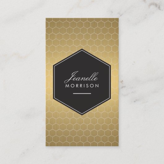 金ゴールドハニカムグラマラス美しい名刺 名刺 (正面)