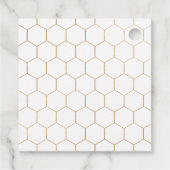 金ゴールドハニカムスモールビジネスサンキューメッセージカード フェイバータグ (裏面)