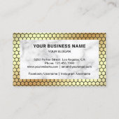 金ゴールドハニカムホワイトマーブルハニービーキーパー 名刺 (裏面)