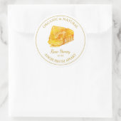 金ゴールドハニカム生蜂蜜ラベル | ヘビーホワイト ラウンドシール (バッグ)