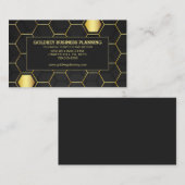 金ゴールドハニカム黒の影 名刺 (正面/裏面)