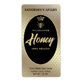 金ゴールドハニーモダンジャースクリームクイーンビー ラベル (正面)