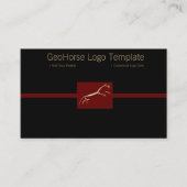 金ゴールドハフィントンジオグリフホースロゴ 名刺 (正面)