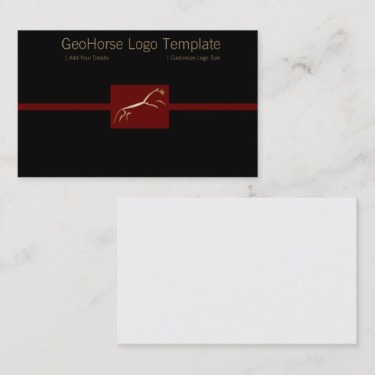 金ゴールドハフィントンジオグリフホースロゴ 名刺 (正面/裏面)