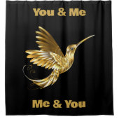 金ゴールドハミングバード（モノグラム） | シャワーカーテン (正面)