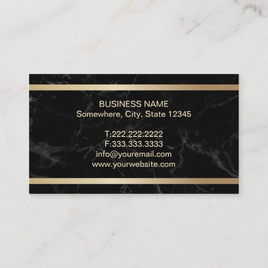 金ゴールドハモダンウス実在エテート不動産仲介業者ブラックマーブル 名刺 (裏面)