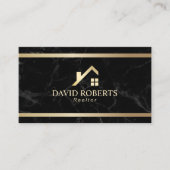 金ゴールドハモダンウス実在エテート不動産仲介業者ブラックマーブル 名刺 (正面)