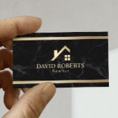 金ゴールドハモダンウス実在エテート不動産仲介業者ブラックマーブル 名刺