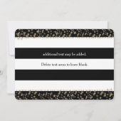 金ゴールドハリウッドブラック&ホワイトストライプ招待状 招待状 (裏面)