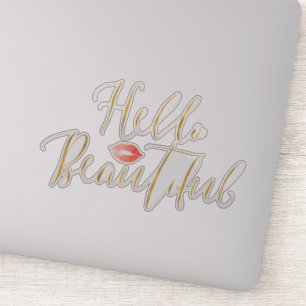 金ゴールドハロービューティフルリップス シール