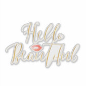 金ゴールドハロービューティフルリップ シール (正面)