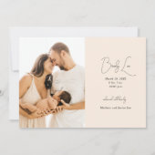 金ゴールドハローベビー生まれたばかりの誕生発表 案内状 (裏面)