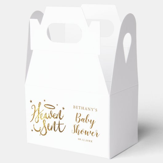 金ゴールドハロー天国送信ベビーシャワー フェイバーボックス (オープン)