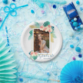 金ゴールドハワイアンハイビスカス卒業パーティープレート ペーパープレート (パーティー)