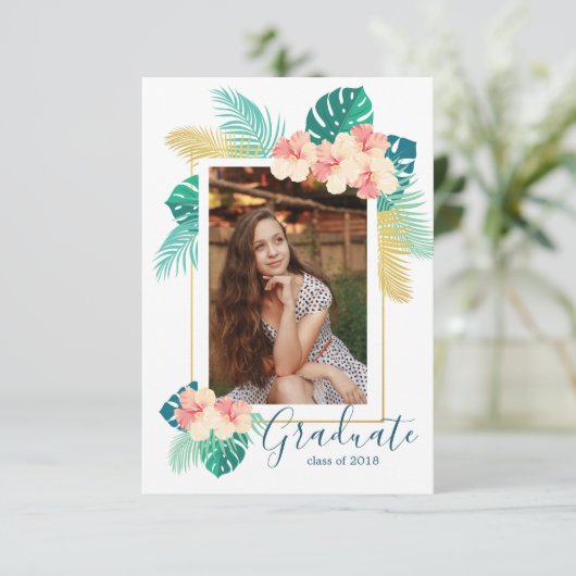 金ゴールドハワイアンハイビスカス卒業発表 招待状 (スタンド正面)