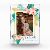 金ゴールドハワイアンハイビスカス大学院卒業 フォトブロック (正面)