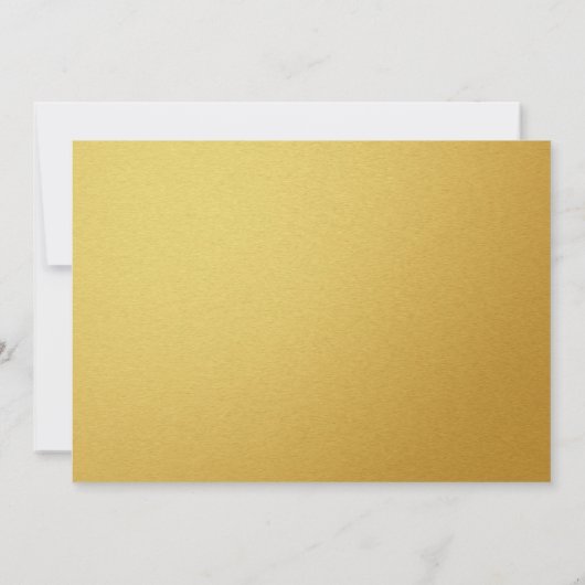 金ゴールドハワイアン結婚ハイビスカス婚約パーティ 招待状 (裏面)